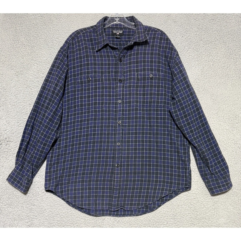 Vintage Polo Jeans Ralph Lauren long sleeve check shirt Mens Large 100% Cotton
